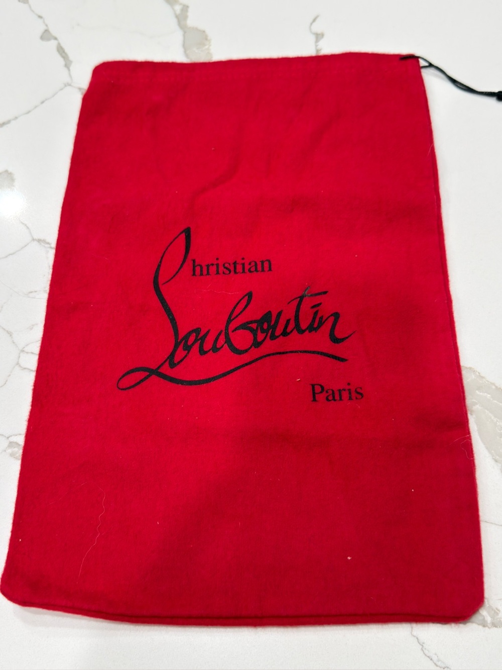 Christian Louboutin Red Drawstring Dust Bag with Black Logo
